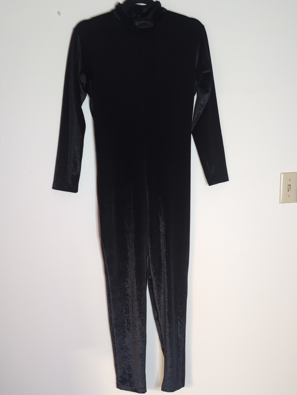Black Velvet Long-Sleeve Jumpsuit